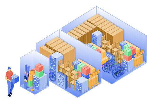 Isometric Storage Unit Illustrations