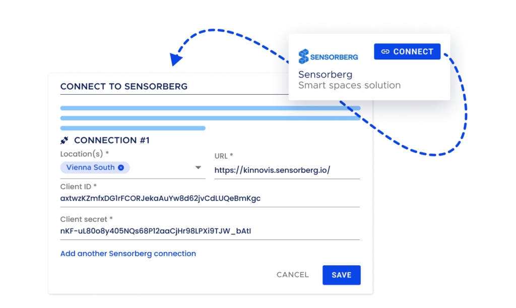 Sensorberg data sync with Kinnovis software.