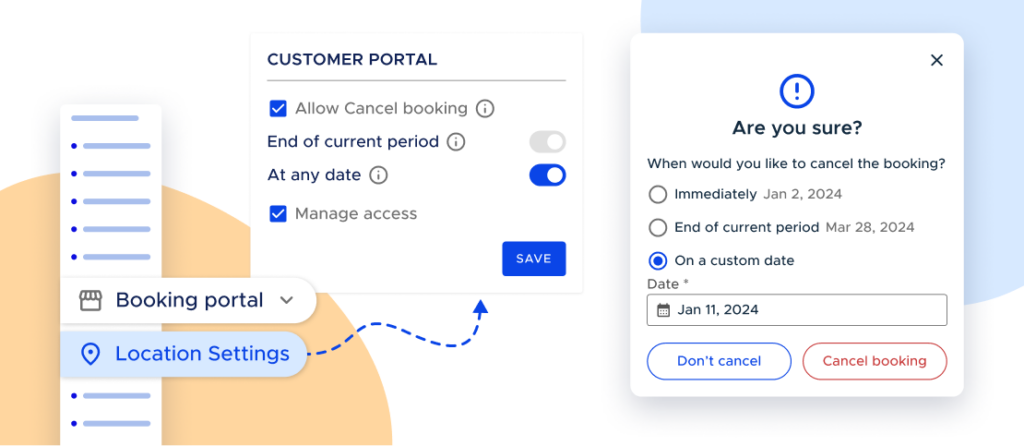 Screenshot of booking cancellation