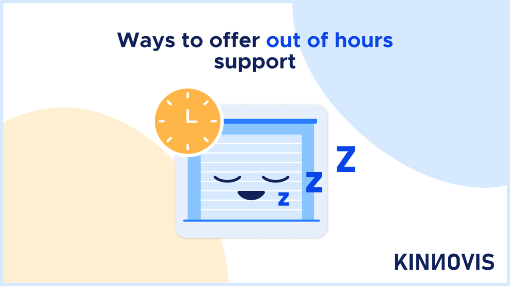 A self-storage unit sleeping, with 'ways to offer out of hours support' written above it.