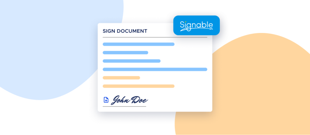 Screenshot of an electronic signature
