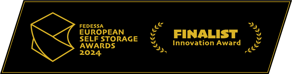 Award crest that says: Fedessa European Self Storage Awards 2024 - Finalist Innovation Award