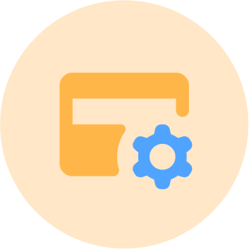 Graphic of a credit card and a settings cog