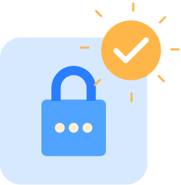 Graphic showing a padlock next to a tick