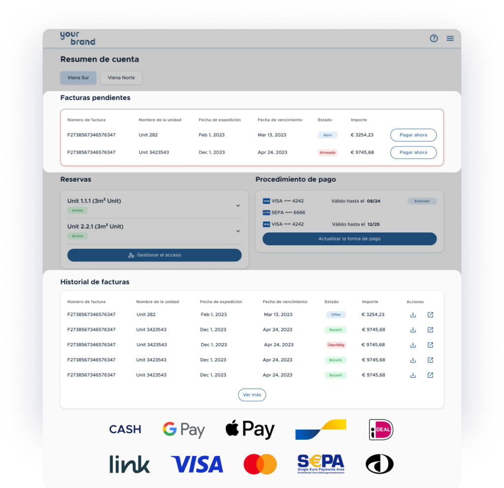 Screenshot of the Kinnovis with the logos of various payment platforms.