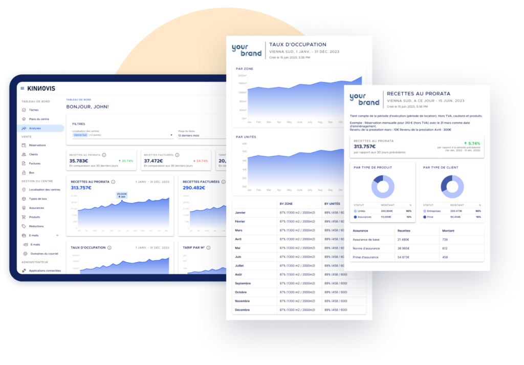 Screen of the Kinnovis Reporting Dashboard