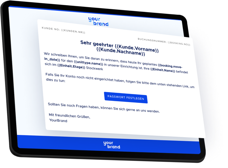 overview of automated emails in tablet mockup