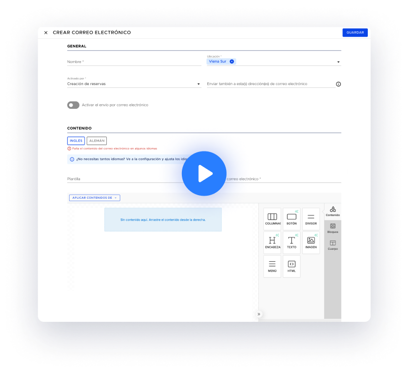Email builder screenshot