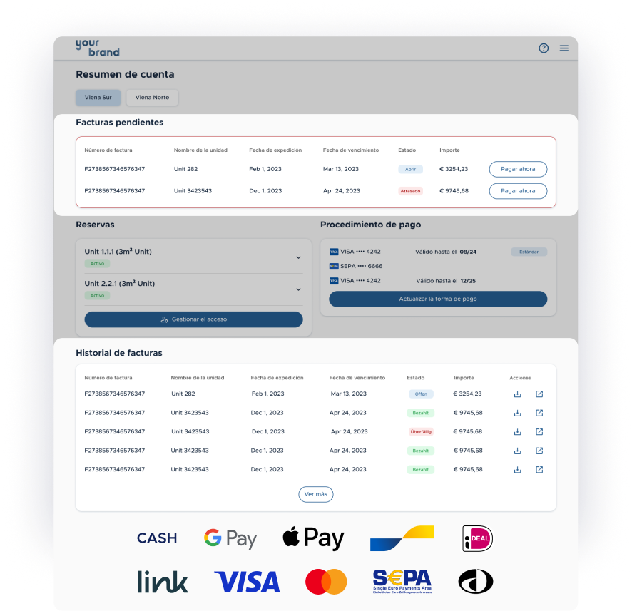 Screenshot of the Kinnovis with the logos of various payment platforms.