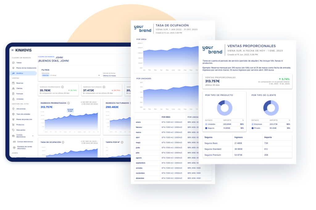 Screen of the Kinnovis Reporting Dashboard