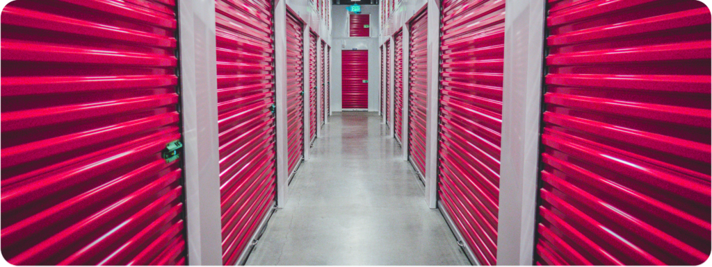 Corridor in a self-storage facility