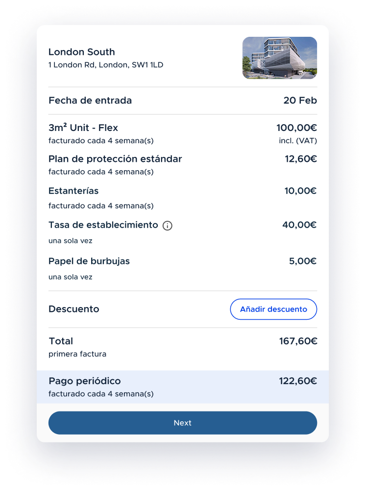 Visual showing products added to the Kinnovis booking portal basket