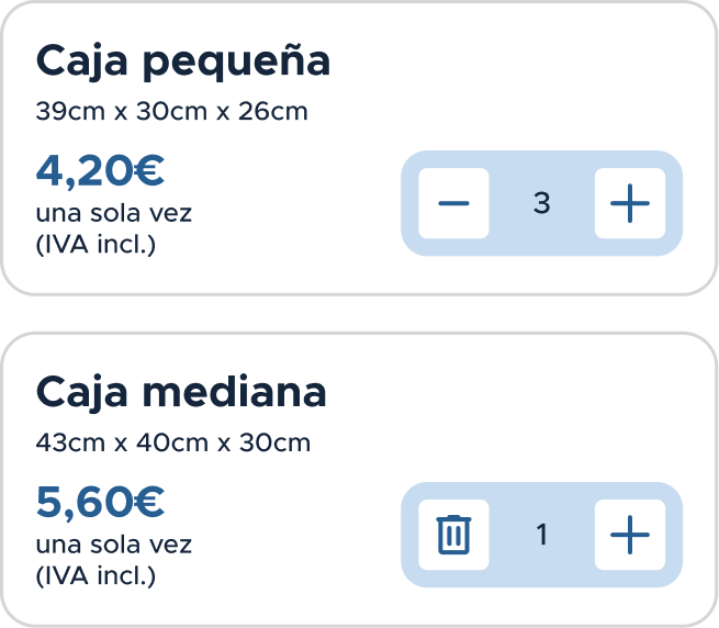 Products quantity picker spanish
