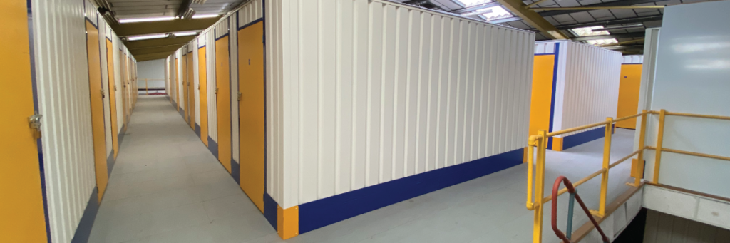 An indoor self-storage facility