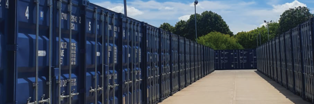 An outdoor self-storage facility
